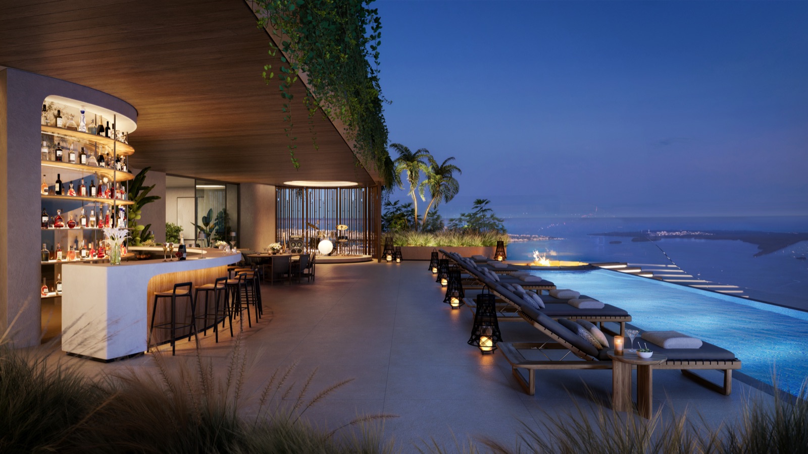 Vento — rooftop destination by Casa Tua at ORA with panoramic Biscayne Bay and downtown Miami views.